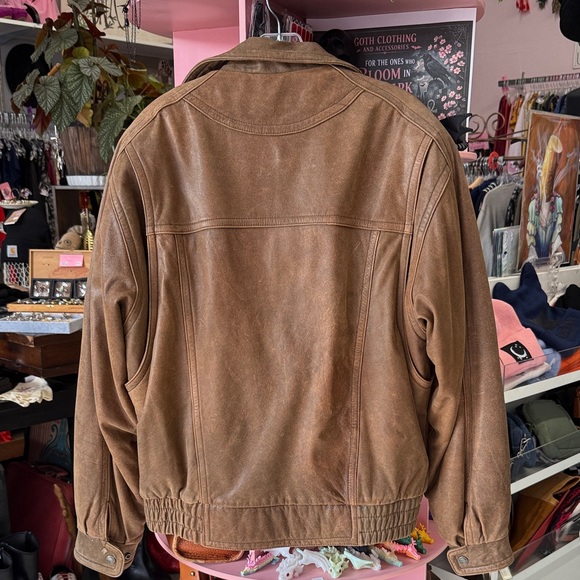 Wilsons Leather Brown 90s Bomber jacket - Picture 6 of 7